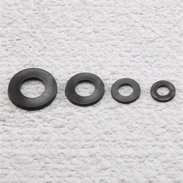 480 Pcs Nylon Flat Round Washers Spacers Set for Screw Bolt(Black)
