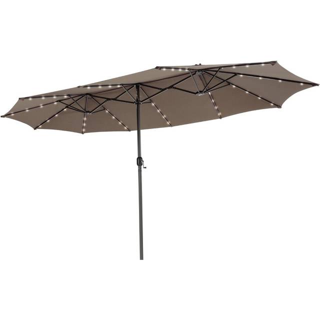 450cm Extra-Large Patio Umbrella Double-Sided Market Umbrella-Coffee