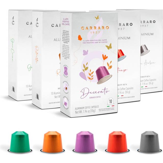 Carraro Variety Pack - x50 Aluminium Coffee Pods Compatible with Nespresso Original line - Medium & Dark Roast Coffee Capsules Made in Italy