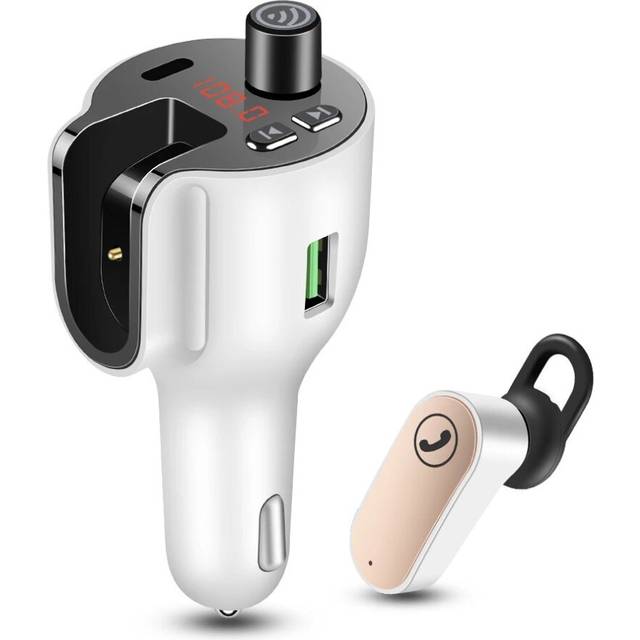 Bakeey G52 2 in1 bluetooth 5.0 PD QC3.0 Car FM Transmitter Car Charger with Headset Handsfree Business Talking