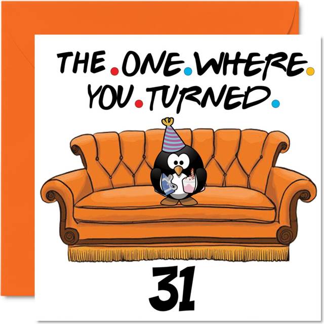 Fun 31st Birthday cards for Men Woman - The One Where - Funny Birthday card for Dad Mom Son Daughter Brother Sister Uncle Auntie cousin  57 x 57 Inch
