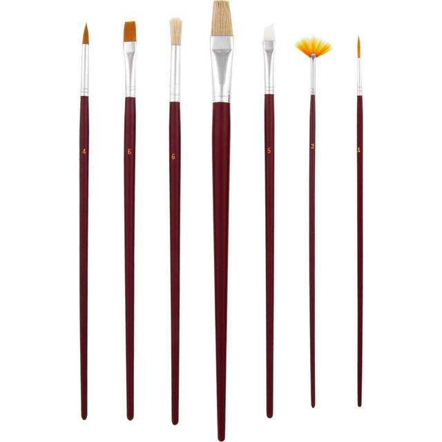 U.S. Art Supply 12-Piece Long Handle Nylon Hair & Bristle Artist Paint