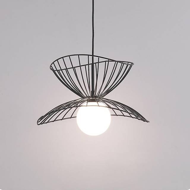 40CM Wrought Iron Chandelier 220V G9 5W Black
