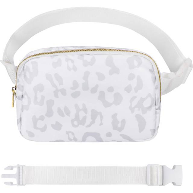 VOROLO Fanny Pack Christmas Gift For Women And Men Crossbody Bag Belt Bag Bum Bag with Adjustable Strap for SportsLeopard white with rope