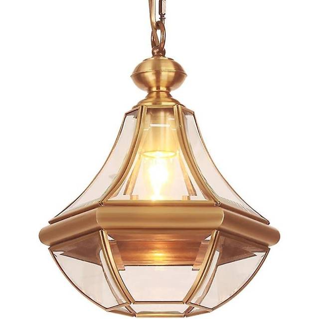 American Country Copper Chandelier Single Head Glass American Copper Chandelier