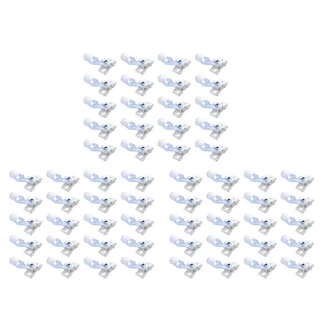 60 Pcs Plastic ID Card Name Tag Holder Badge Strap Clip White Clear