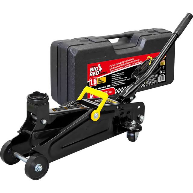 BIG RED AT820014SB Torin Hydraulic Trolly Service/Floor Jack with Blow Mold Carrying Storage Case  1.5 Ton (3 000 lb) Capacity  Black