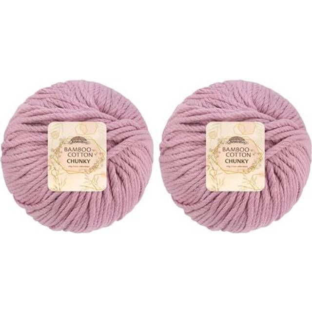 JubileeYarn Bamboo Cotton Chunky Yarn - 100g/Ball - Cotton Candy - 2 Balls