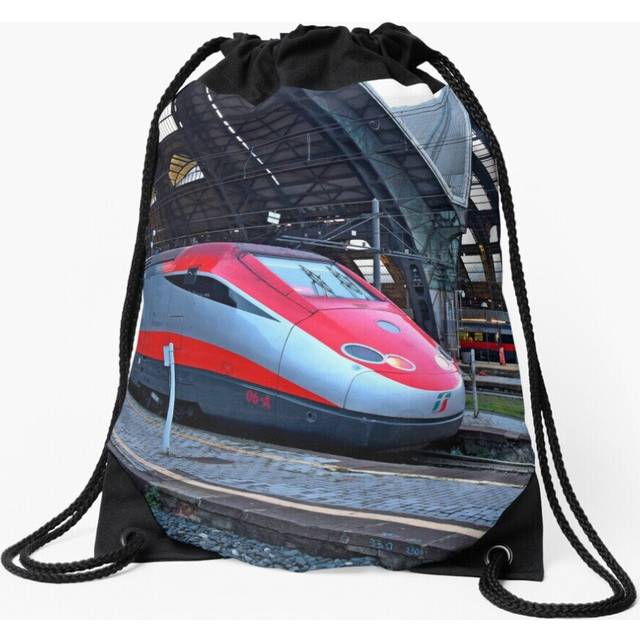 Drawstring Bag Trenitalia High Speed trains at Milan Station Sport Gym Shoe Backpack