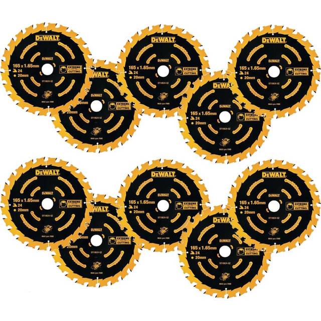 10 x Dewalt DT10624 Circular Saw Blades 165 x 20 x 24T Extreme Framing DCS391