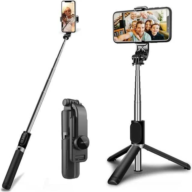 Portable Selfie Stick Tripod with Remote Shutter - 3-in-1 Phone Tripod, iPhone/Android/Sport Camera Compatible- Ideal for Video Recording, Selfies,