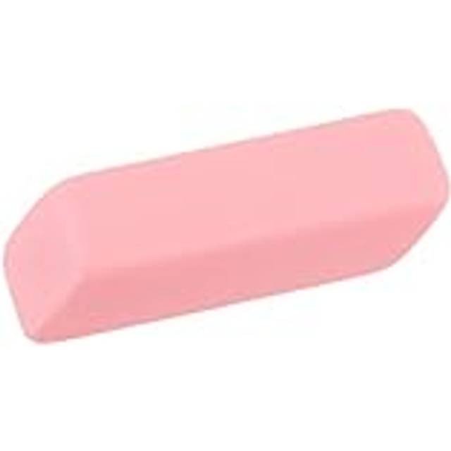 INOVART Pink Beveled Erasers Medium Size Pack of 12