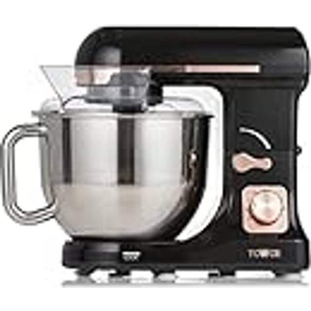 Tower T12033RG 3-in-1 Stand Mixer med 6 Hastigheter och Puls Miljö, 1000W, Ros Guld