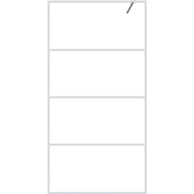 Warroad Straight Aluminum Slab Bath Screen - Clear (100 x 195cm)