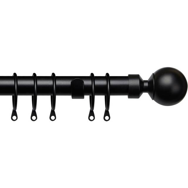 Adje Black Adjustable 120cm to 210cm 2.8cm Single Pole (5cm H X 210cm W X 13cm D)