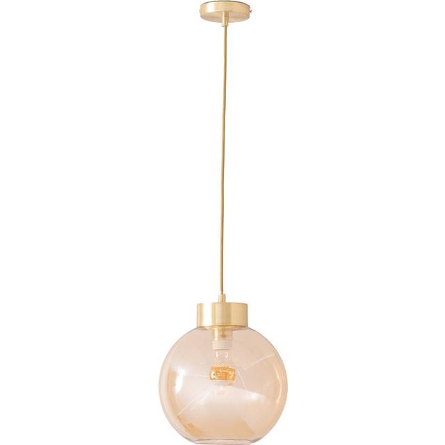 Bellamy Glass Globe Capped Ceiling Pendant Light - Yellow