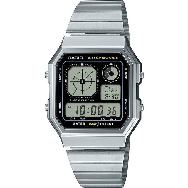 Casio Vintage Digital Stainless Steel Strap Unisex Watch A130WE-1AEF