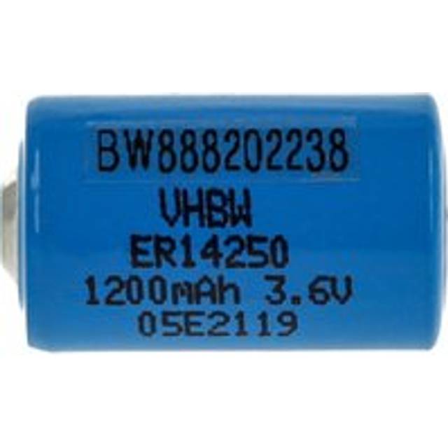 Vhbw - Lithium ER14250 Round Cell Battery Replacement for UHE-ER14250-X, VL1/2AA, XL-050F - Special Battery (1200mAh, 3.6 v, Li-SOCl2)