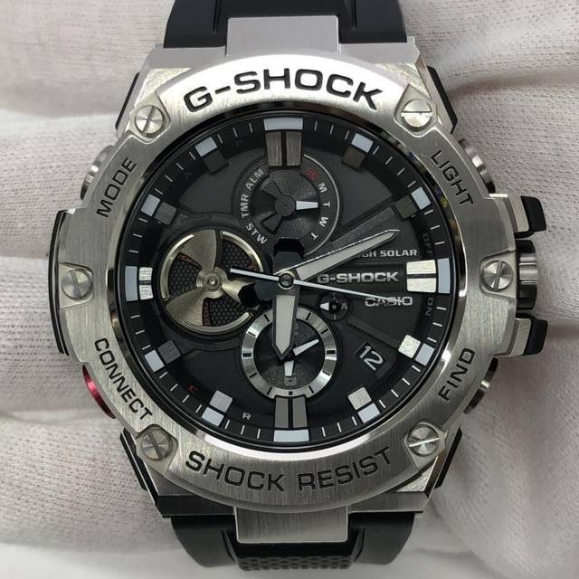 CASIO G-SHOCK GST-B100-1AJF [G-STEEL Bluetooth Toughness Chronograph] Round Watch Black Stainless