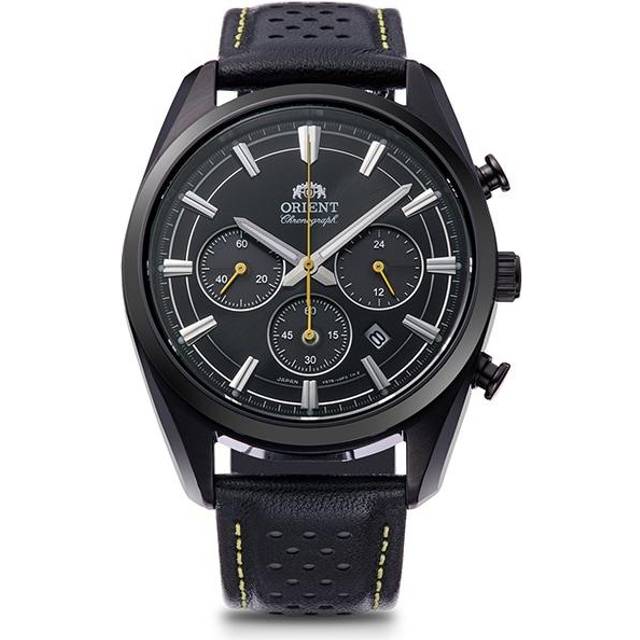 ORIENT RN-TX0307B (Contemporary Solar Powered Chronograph Men's Leather Limited) Round Watch Black