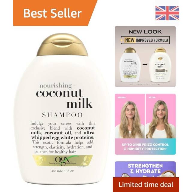 Organix coconut milk shampoo, 385ml - nourishing & hydrating for soft, healthy h