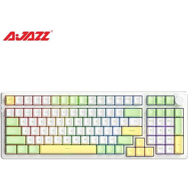 Ajazz AK992 99-keys Hot-swappable OEM PBT Keycaps Three-mode RGB Backlight Switch Mechanical Keyboard red switch green