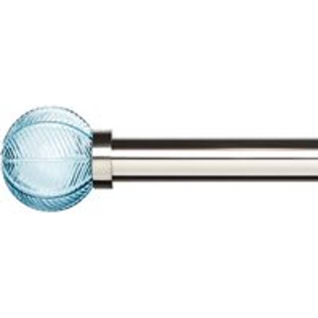 Stained Glass Extendable Metal Eyelet Curtain Pole - Silver