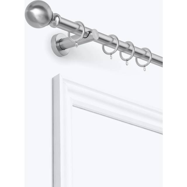 John Lewis Extendable Metal Curtain Pole Kit with Ball Finial, Dia.28mm