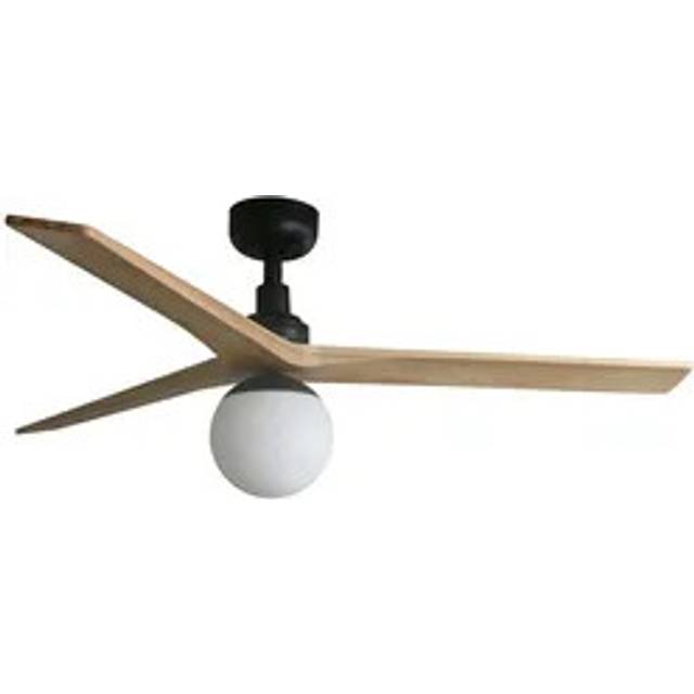 Netlighting Klim Medium Black Light Oak Wood Ceiling Fan DC E27 6 Speed