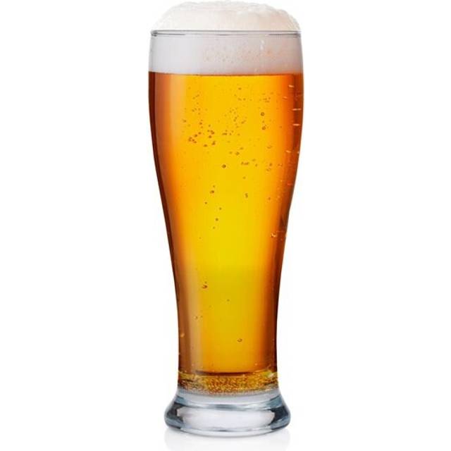 Beer Glass Set 6pcs 415ml Clear Glass Slim Design Home Bar Kitchen Drinkware