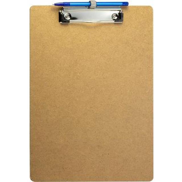 Officemate OIC83826 Low Profile Wood Letter Size Wood Clipboard with Pen Holder, Brown - Pack of 6