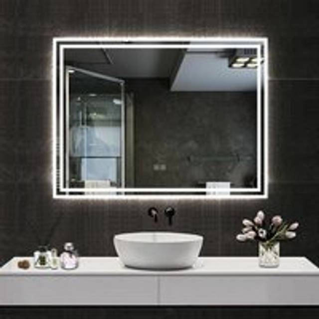 500X700mm led Bathroom Mirrors with Bluetooth Speaker Adjustable Colors, Anti-Fog, 6500K Cool White Light + 4600K Warm White Light + 2700K Warm Light
