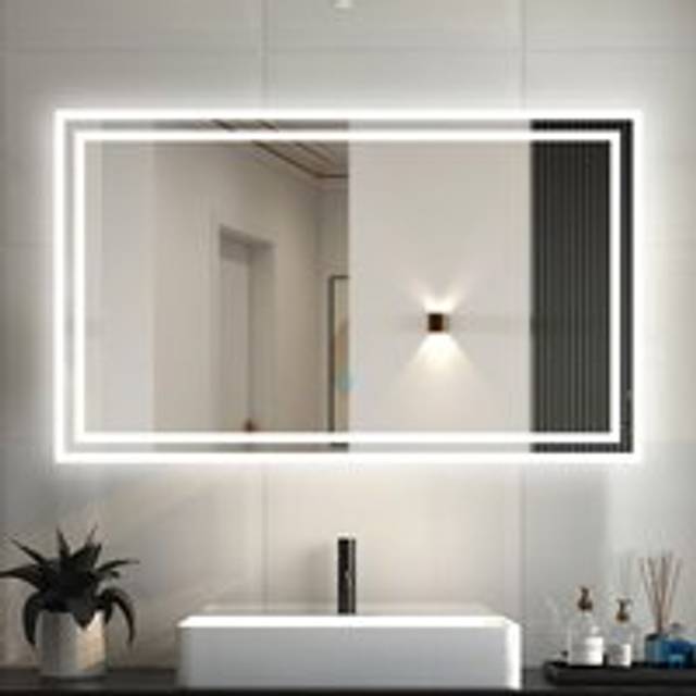 Acezanble - 1000X600mm Illiuminated Bathroom Mirrors with led Lights, Anti-fog, Touch Switch, 6000K Cool White Light, Makeup Vanity Mirror