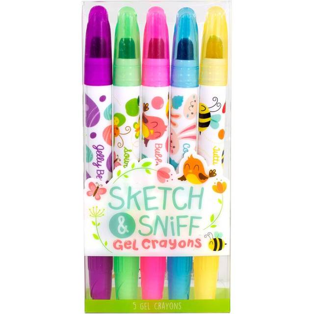 Scentco Spring Smelly Gellies - Patented Gourmet Scented Glidewrite Gel Coloring Sticks  Crayons  Highlighters - 5 Count - Gifts for Kids