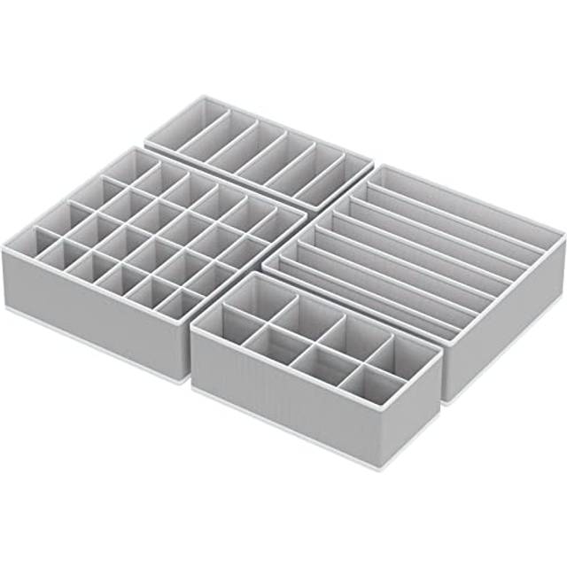 SimpleHouseware Closet Underwear Organizer Drawer Divider 4 Set, Gray