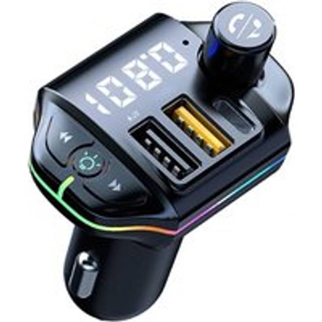 Tlily - A10 Car Bluetooth 5.0 fm Transmitter Dual usb Charger MP3 Player adapter Handsfree Radio Modulator With colorful lights