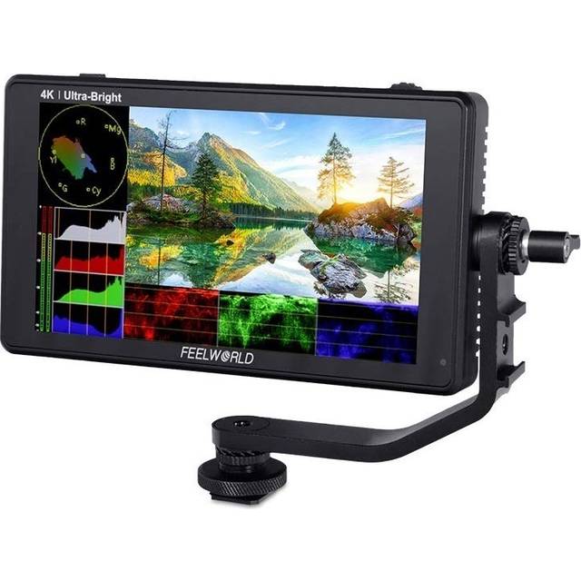 Feelworld LUT6 6 inch 2600nit high brightness LUT waveform vector diagram RGB histogram touch screen field monitor for camera 1920X1080 IPS 4K HDMI DC