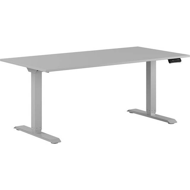 Höj och sänkbart skrivbord, 2-motorigt, grått stativ, grå bordsskiva 160x80cm