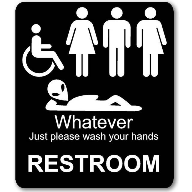 Just Please Wash Your Hands Sign - Inclusive Sign for Bathroom Door  F