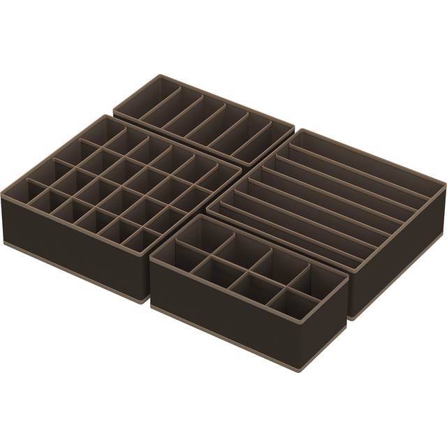 SimpleHouseware Closet Underwear Organizer Drawer Divider 4 Set, Brown