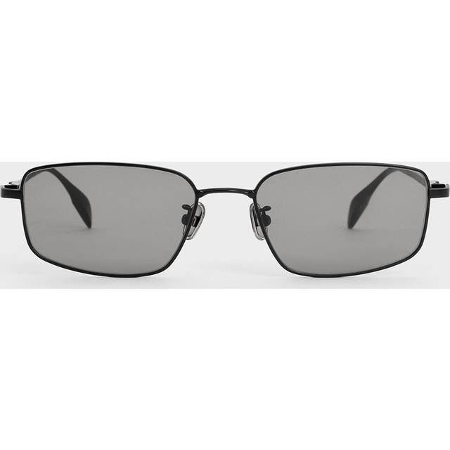 Charles & Keith - Inara Metallic-Rim Sunglasses - Black