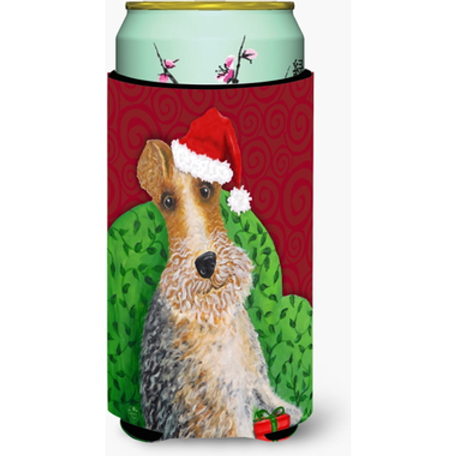 Caroline's Treasures Wire Fox Terrier Christmas Tall Boy Insulator Hugger cold-beverage-koozies  TBC  Multicolor