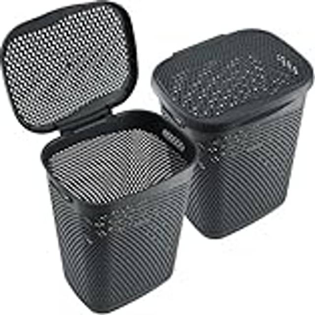 KADAX Laundry Basket With Lid Large Container 55L mörkgrå färg