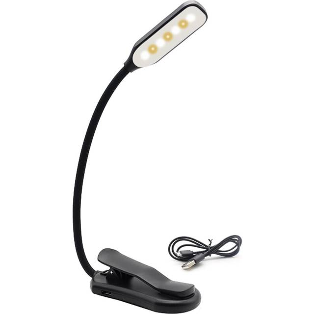 Rechargeable Book Light Mini 7 LED Reading Light 3-Level Warm Cool White Flexible Easy Clip Lamp Read Night Reading Lamp