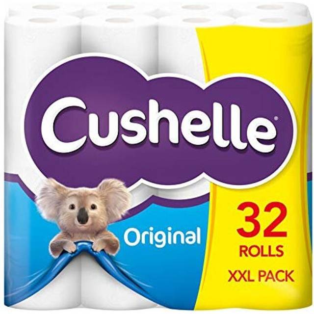 Cushelle Charmin Toilet Rolls 96 Rolls (3 x 32 Packs) Irresistibly Cushiony Soft White Toilet Tissue Ultra-Absorbent and Gentle on the Skin