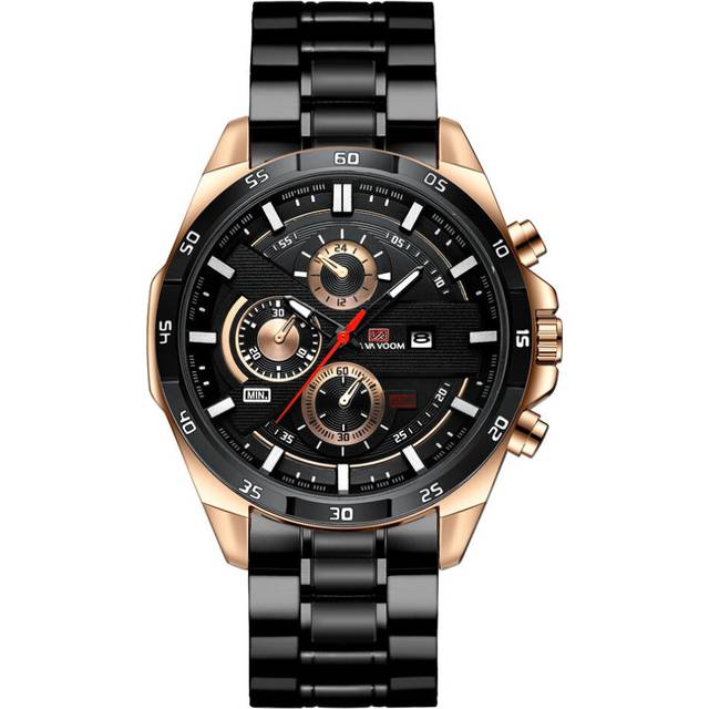 Men Sport Stainless Steel Band Waterproof Casual Military Army Outdoor Run Hiking Watches - Silver