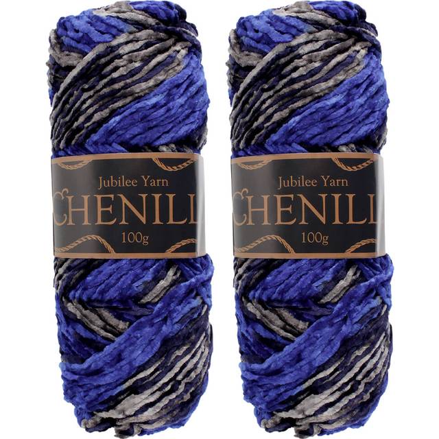JubileeYarn Chenille Yarn - Worsted Weight - 100g/Skein - Atlantis - 2 Skeins