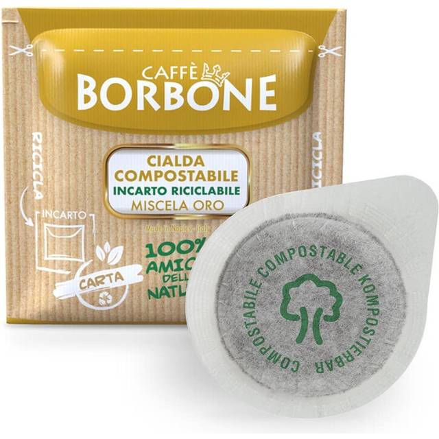 CAFF? BORBONE Compostable Coffee Pods, Blend Gold - 100 Pods - System ESE