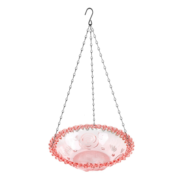 Bird Flower Shaped Hanging Bird Feeder Birdbath C