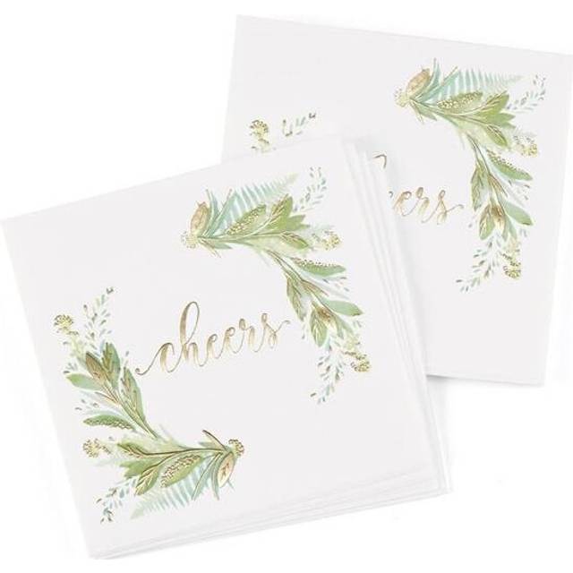 Hortense B. Hewitt 55498 Greenery Beverage Napkin - Blank - Pack of 50